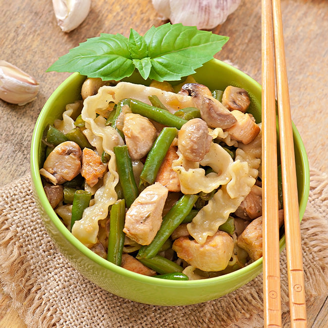 Stir-fried pork with beans and mushrooms – Vita Diet