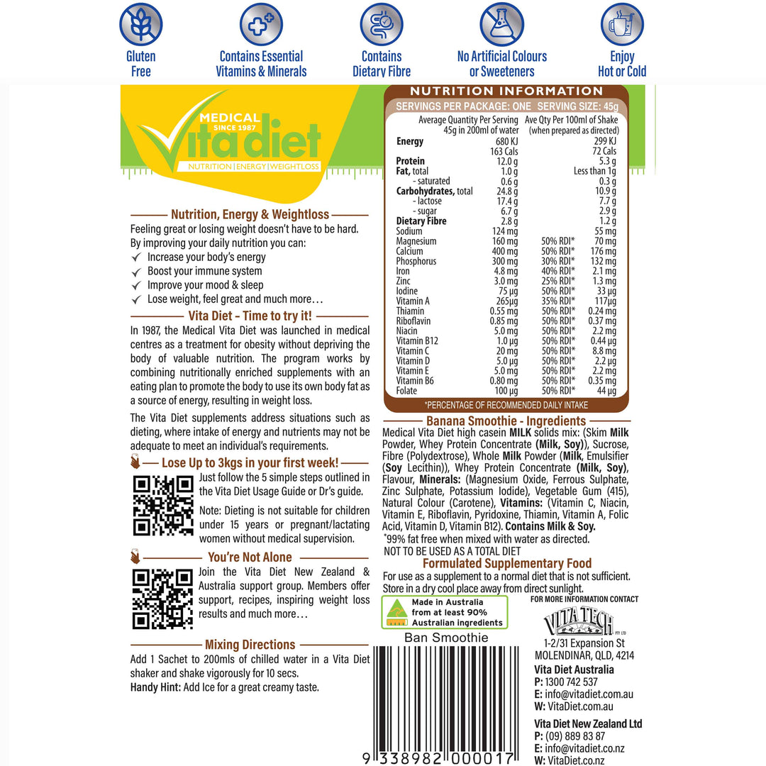 Banana Smoothie Shake 14 Pack