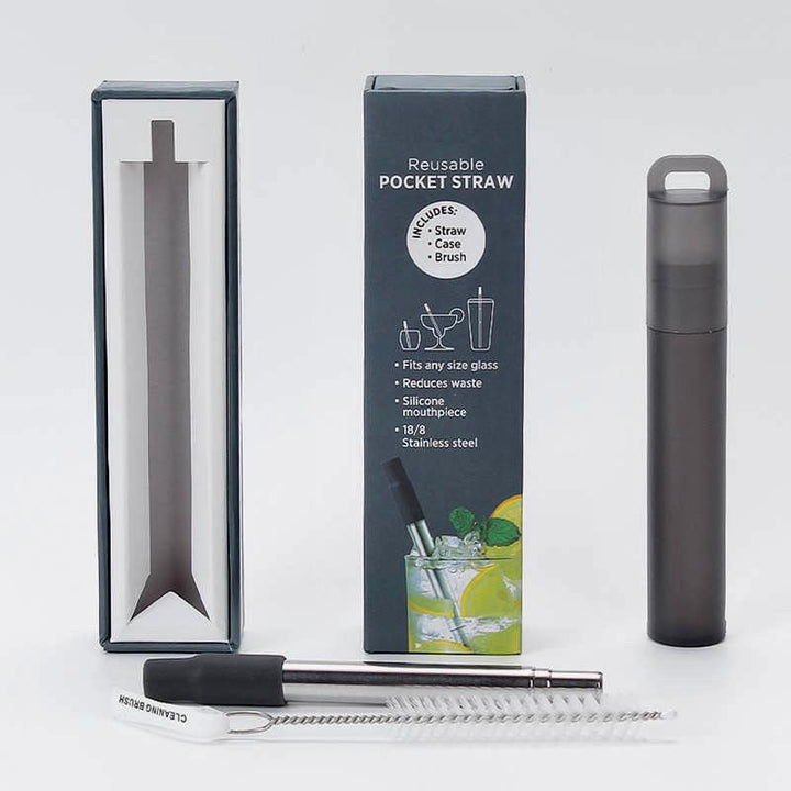 Reusable Pocket Straw - Charcoal